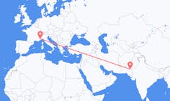 Flyrejser fra Sukkur, Pakistan til Cuneo, Italien