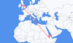 Flyreiser fra Dessie, Etiopia til Southampton, England