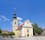 photo of the main square and church of Hodonin town. Moravia, Czech republic.