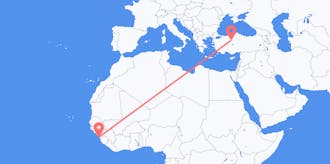 Flyg från Guinea till Turkiet