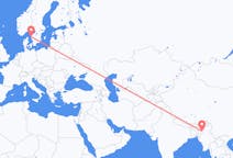 Flyreiser fra Imphal, India til Göteborg, Sverige
