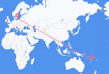 Flyreiser fra Port Vila, Vanuatu til Karlskrona, Sverige
