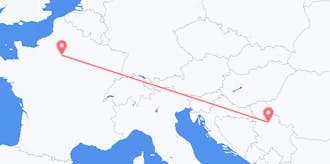 Flyg från Frankrike till Serbien