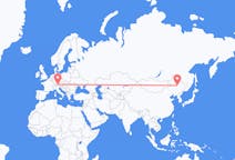 Lennot Daqingista, Kiina Innsbruckiin, Itävalta