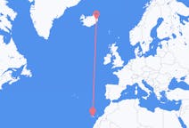 Loty z Egilsstaðir, Islandia do Santa Cruz na Teneryfie, Hiszpania