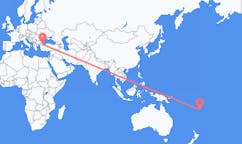 Flyreiser fra Koro Island, Fiji til Istanbul, Tyrkia