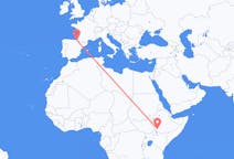 Flyrejser fra Jinka, Etiopien til San Sebastian, Spanien