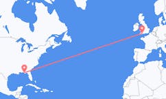 Flyreiser fra Panama by, USA til Exeter, England