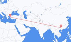Lennot Liuzhousta, Kiina Mytileneen, Kreikka