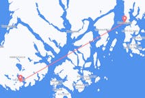 グリーンランドのタシーラクから、グリーンランドのセルミリガークまでのフライト