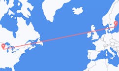Vluchten van La Crosse, Verenigde Staten naar Visby, Zweden