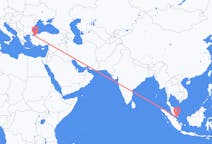 Vluchten van Singapore, Singapore naar Bursa, Turkije