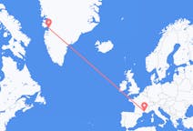 グリーンランドのイルリサットから、フランスのニームまでのフライト