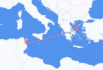 チュニジアのモナスティルから、ギリシャのスキロスまでのフライト