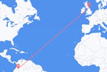 Flyreiser fra Florencia, Colombia til Newcastle upon Tyne, England