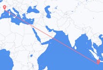 Flyrejser fra Shire of Christmas Island til Montpellier