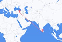 Lennot Colombosta, Sri Lanka Malatyaan, Turkki