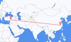 Lennot Huangshanin kaupungista, Kiina Gaziantepiin, Turkki