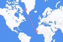Flyrejser fra Freetown, Sierra Leone til Maniitsoq, Grønland