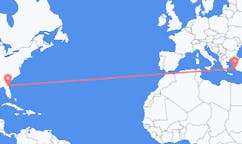 Flyrejser fra Jacksonville, USA til Leros, Grækenland
