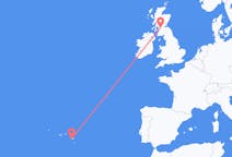 Flyreiser fra Ponta Delgada, Portugal til Glasgow, Skottland