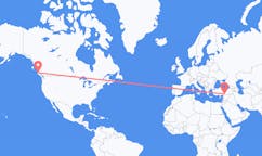 Flyreiser fra Port Hardy, Canada til Gaziantep, Tyrkia
