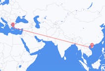 Flyreiser fra Sanya, Kina til Mykonos, Hellas