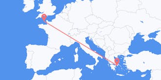 Flyg från Grekland till Guernsey