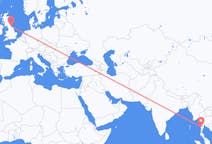 Flug frá Myeik, Myanmar, Mjanmar (Búrma) til Durham, Englandi