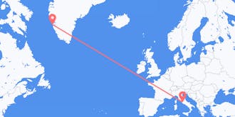 Lennot Italiasta Grönlantiin
