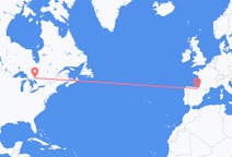 Flyreiser fra Greater Sudbury, Canada til Vitoria, Spania