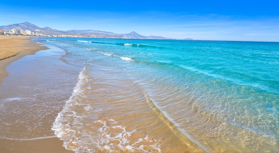 Photo of San Juan of Alicante beach playa at Costa Blanca of Spain.