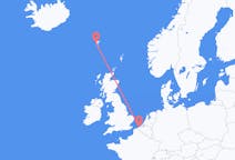 Vluchten van Ostend, Norfolk, België naar Sørvágur, Faeröer