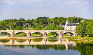 Photo of Tours aerial panoramic view. Tours is a city in the Loire valley of France.