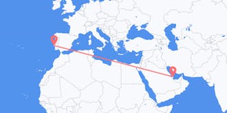 Lennot Qatarista Portugaliin