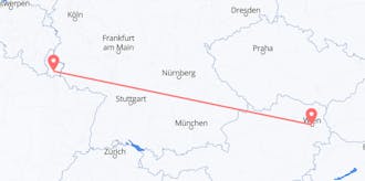Lennot Itävallasta Luxemburgiin