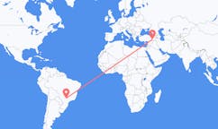 Flyreiser fra Araçatuba, Brasil til Batman, Tyrkia