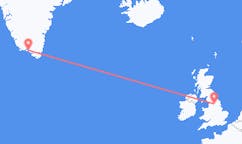 Flyg från Leeds, England till Qaqortoq, Grönland