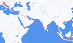 Flyrejser fra Denpasar, Indonesien til Perugia, Italien