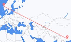 Flyg från Liuzhou, Kina till Førde, Norge