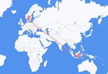 Flyreiser fra Praya, Lombok, Indonesia til Angelholm, Sverige