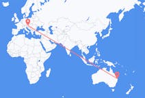 オーストラリア、 クイーンズランド州出身、オーストラリア、グラーツへ行きのフライト