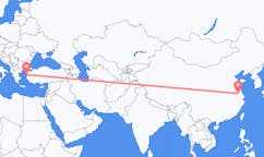 Lennot Yangzhousta, Kiina Mytileneen, Kreikka