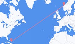 Flyreiser fra Deadman's Cay Settlement, Bahamas til Ålesund, Norge