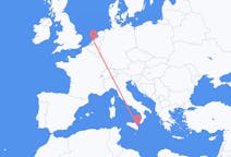 Lennot Rotterdamista, Alankomaat Cataniaan, Italia