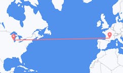 Flyreiser fra Milwaukee, USA til Rodez, Frankrike