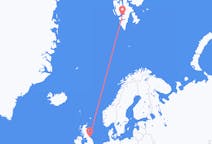 Flyg från Svalbard till Newcastle upon Tyne