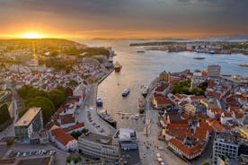 Vagen old town aerial panoramic view in Stavanger, Norway. Stavanger is a city and municipality in Norway.