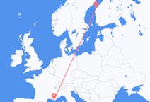Flug frá Toulon, Frakklandi til Vasa, Finnlandi