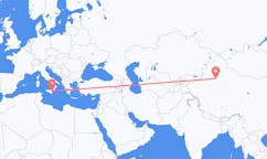Flyreiser fra Korla, Kina til Catania, Italia